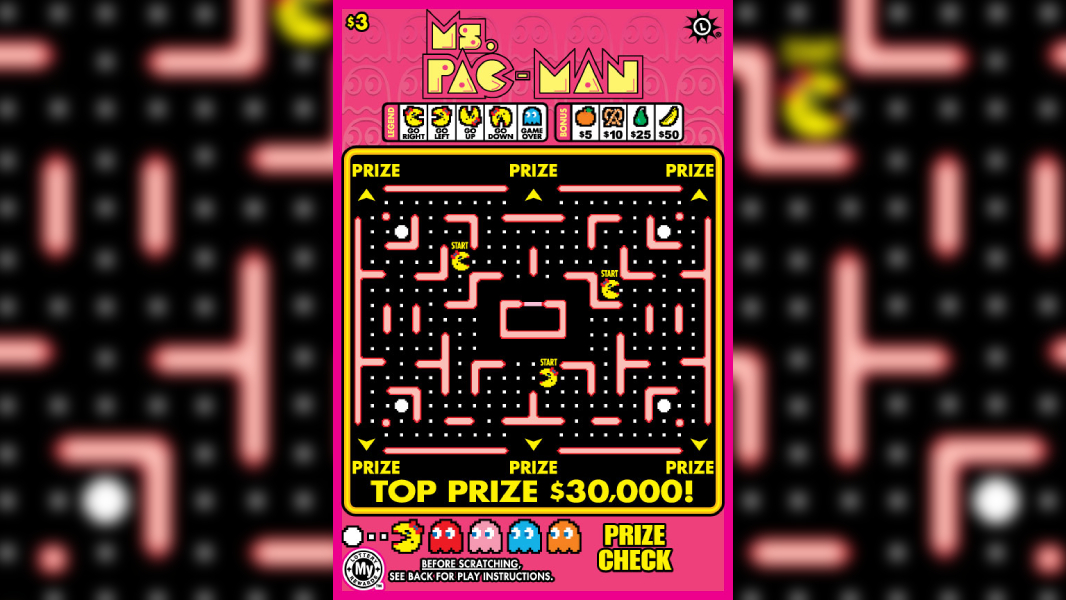 Ms.PAC-MAN Scratch-Off Among Four New Maryland Lottery Tickets