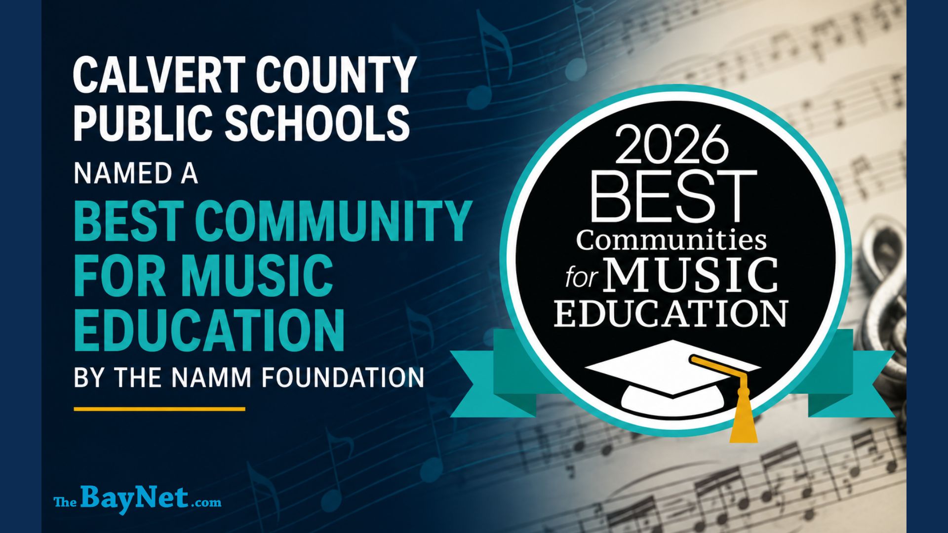 Calvert County Public Schools Named One Of The Best Communities for Music Education In The Country