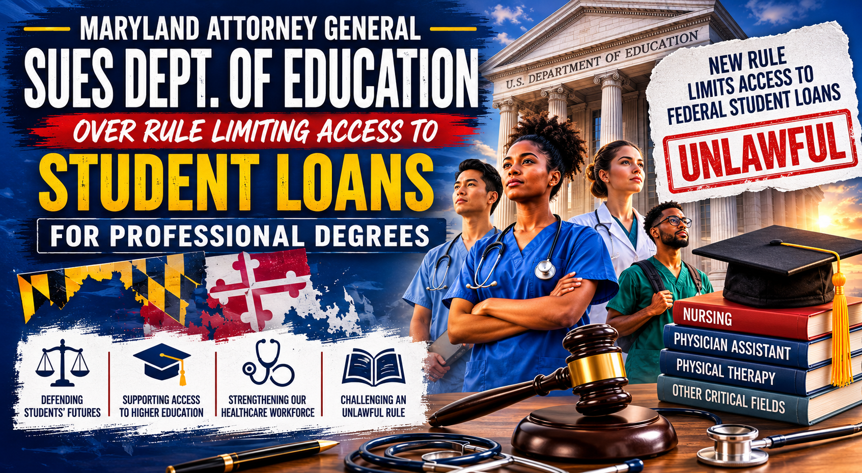 Maryland Attorney General Sues Dept. Of Education Over Rule Limiting Access To Student Loans For Professional Degrees